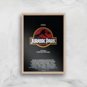 Image of Jurassic Park Giclee Art Print - A4 - Wooden Frame