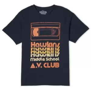 Image of Stranger Things Hawkins AV Club Mens T-Shirt - Navy - S