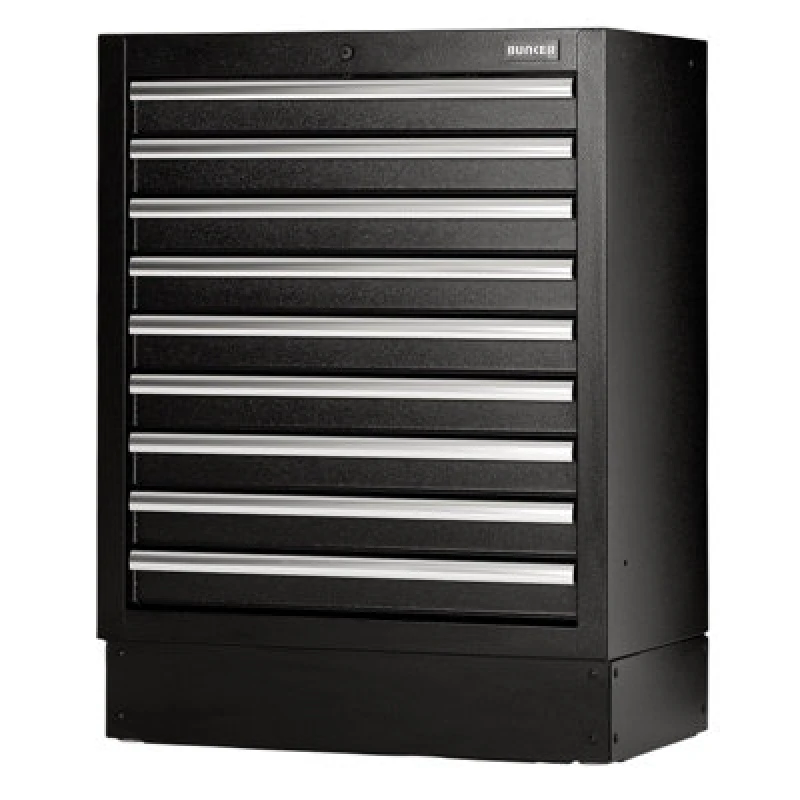 Image of Bunker Modular 9 Drawer Floor Cabinet 23748 Colour: Black