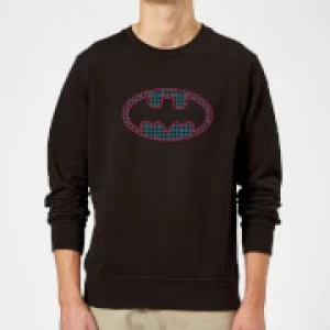 Image of Justice League Batman Retro Grid Logo Sweatshirt Black