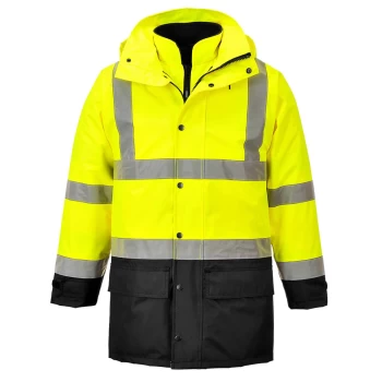 Image of Oxford Weave 300D Class 3 Hi Vis 5-in1 Executive Jacket Yellow / Black 3XL