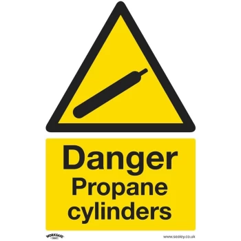 Image of Sealey - SS62P1 Warning Safety Sign - Danger Propane Cylinders - Rigid Plastic