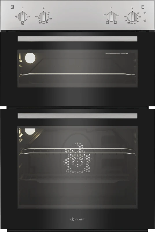 Image of Indesit DII10NS Electric Built In Double Oven - Silver DII10NS Stainless steel