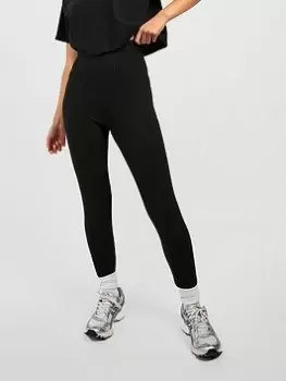 Image of Boohoo Soft Rib Knit Leggings - Black, Size L, Women