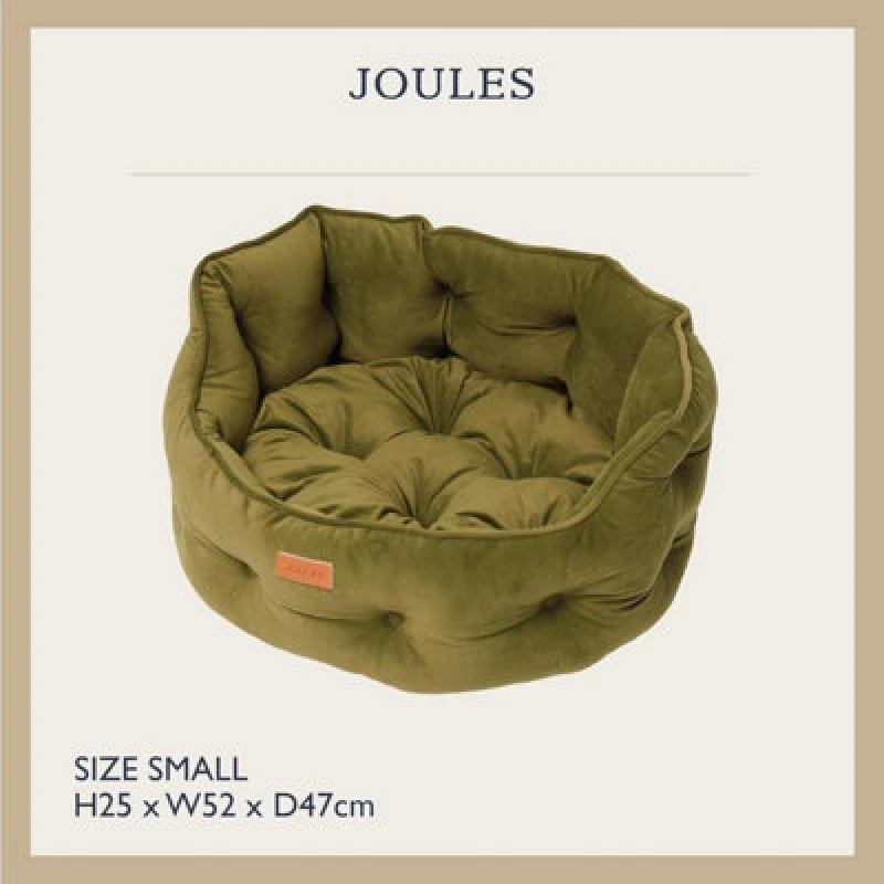 Image of Joules Luxury Chesterfield Dog Bed - Khaki
