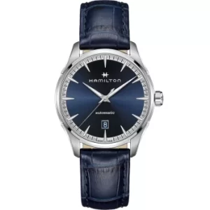 Image of Hamilton Jazzmaster Automatic Blue Dial Blue Leather Strap Mens Watch H32475640