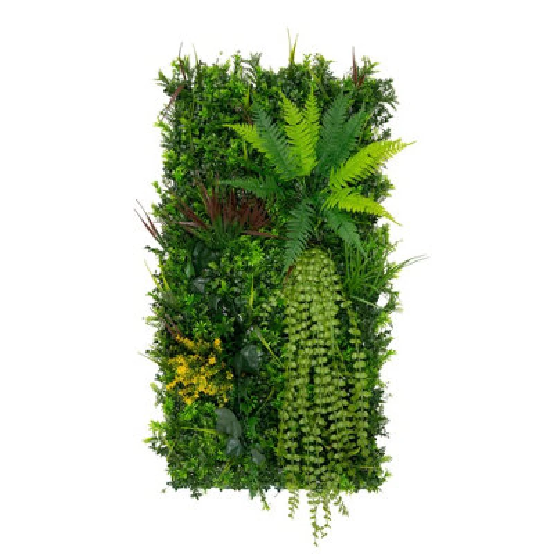 Image of Monstershop Artificial Plant Wall Panel 50 x 100cm Alina Living Foliage Greenery Tiles Indoor Outdoor Weather & UV Resistant Green