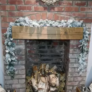 Image of 270cm (9ft) Luxury Green Christmas Snowflocked Garland - Samuel Alexander