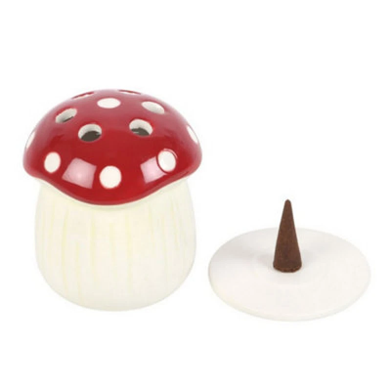 Image of Something Different Something Different Mushroom Incense Cone Holder in White White One Size Unisex 5063574672856