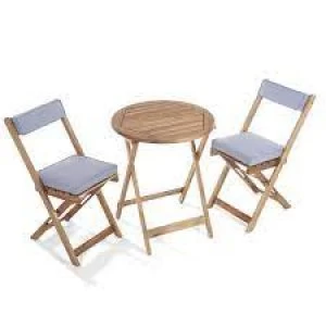Image of Greenhurst Raffles Bistro Set Natural Acacia Hardwood