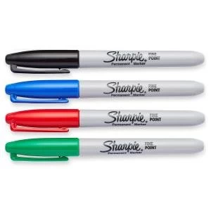 Image of Sharpie Perm Markers Fine Tip Assorted Standard Colours Pack 4 56722NR
