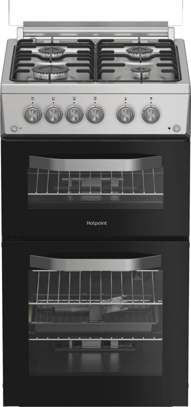 Image of Hotpoint HDG5GDCX 50cm wide Single Oven Gas Cooker - Stainless Steel - A+/A Rated