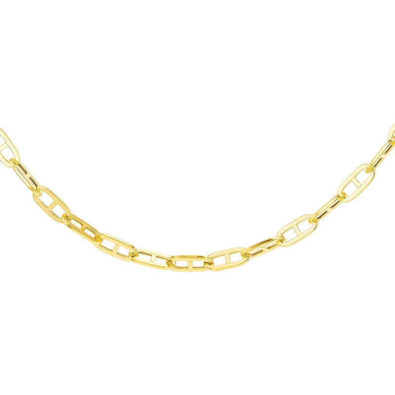 Image of Be You 9ct Gold Small Square Rambo Chain Yellow Gold female 18in
