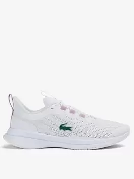 Image of Womens Lacoste Run Spin Synthetic Trainers Size 6 UK White & Light Pink