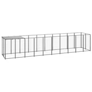 Image of Vidaxl Dog Kennel Black 6.05 M Steel