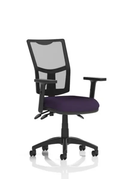 Image of Eclipse Eclipse Plus III Lever Task Operator Chair Mesh Back With Bespoke Colour Seat In Tansy Purple With Height Adjustable Arms KCUP1659