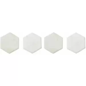 Image of Set of Four White Marble Hexagonal Coasters - Premier Housewares