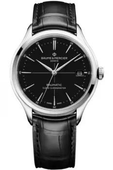Image of Baume & Mercier Clifton, Black Dial, Black Strap BM0A10692