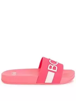 Image of BOSS Girls Logo Slider - Fuchsia, Size 4 Older
