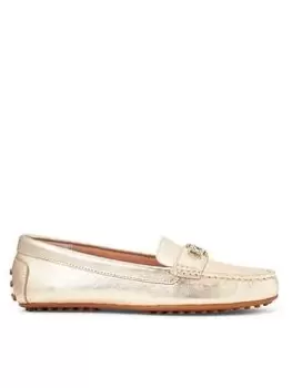 Image of Lauren by Ralph Lauren Barnsbury-flats-driver - Pale Gold, Size Us 8 = UK 6, Women