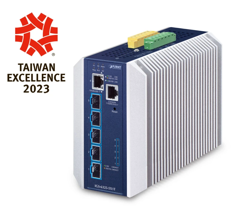 Image of PLANET Industrial Layer 3 5-Port Managed L3 10G Ethernet (100/1000/100