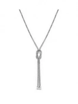 Image of Simply Silver Sterling Silver 925 Polished Fox Tail Knot Lariat