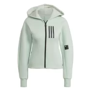 Image of adidas Mission Victory Slim Fit Full-Zip Hoodie Womens - Linen Green Mel