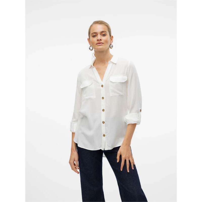 Image of Veromoda Snow White Bumpy Shirt White Female S 190220UK