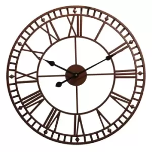 Image of Garden Gear Roman Numeral Garden Wall Clock - Bronze