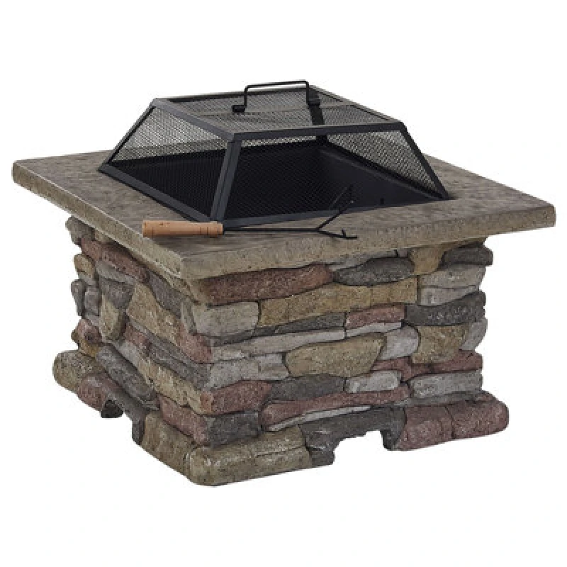 Image of Beliani Grill Fire Pit Kelud Concrete Grey
