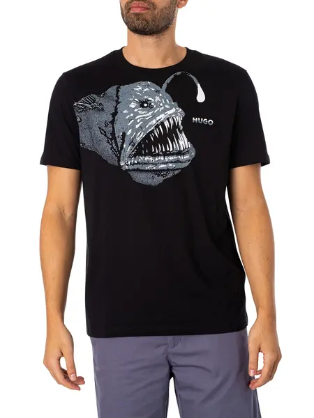 Image of HUGO Dibeach Graphic T-Shirt Black S