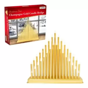 Image of 33 White Fairy Light Champagne Gold Candle Bridge