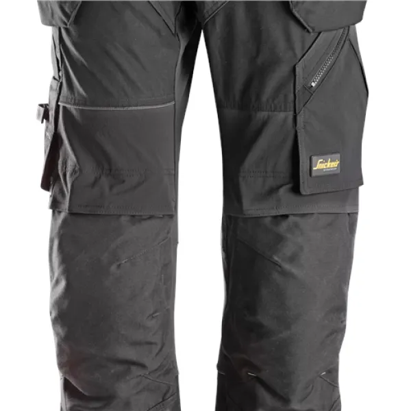 Image of Snickers FlexiWork Work Trousers+ Holster Pockets - Black - 160