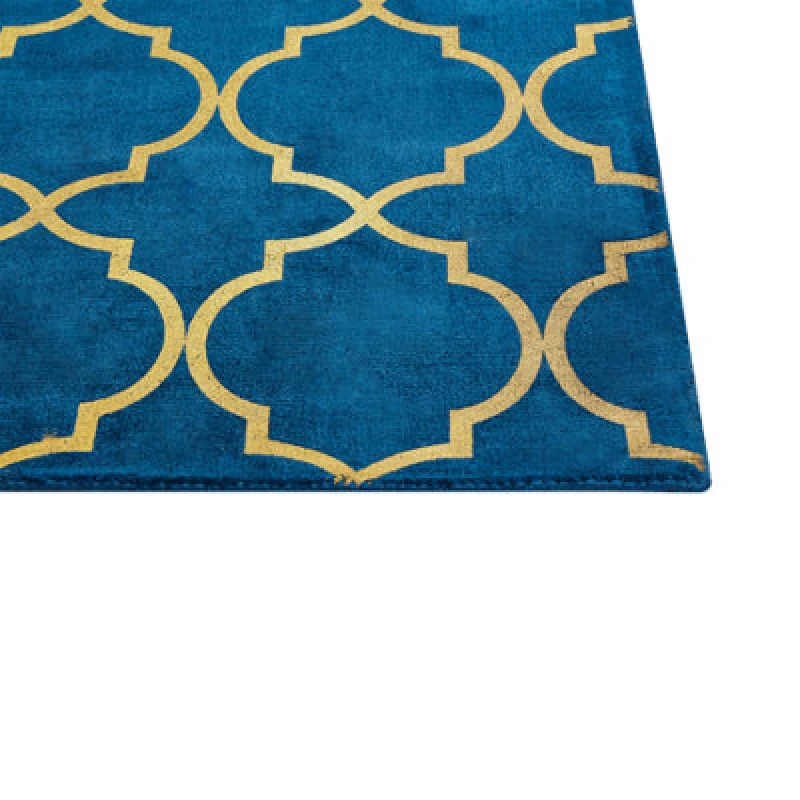 Image of Beliani Rug Yelki Blue 160 X 230 Cm Viscose