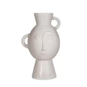 Image of Sass & Belle Amira Face Vase With Handles Matt Grey