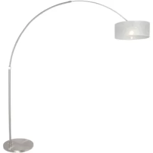 Image of Sienna Sparkled Light Arc Floor Lamp Steel Brushed