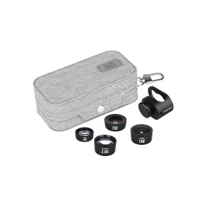 Image of Momax CAM7D X-Lens Pro: 4 in 1 Premium Lens Set for Smartphone (Wide Angle/Macro/Fisheye/CPL Filter) - Black