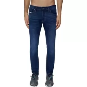 Image of Diesel Round Logo Crew Neck Sweater Mens - Blue