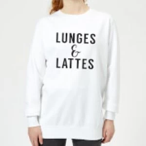 Image of Lunges and Lattes Womens Sweatshirt - White - 3XL