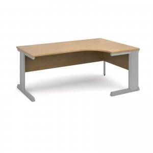 Image of Vivo Right Hand Ergonomic Desk 1800mm - Silver Frame Oak Top