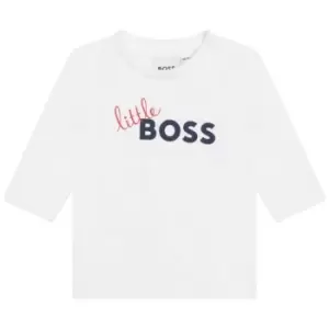 Image of Boss Boss Long Sleeve Logo T-Shirt Infant Boys - White