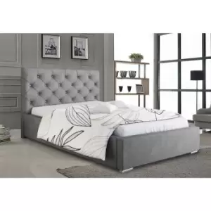 Image of Hillary Bed Double Plush Velvet Grey