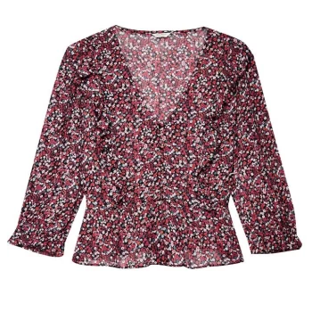 Image of Jack Wills Kimmy Printed Georgette Blouse - Navy