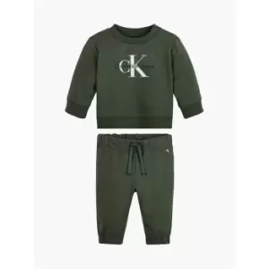 Image of Calvin Klein Jeans Monogram Sweatshirt Set - Green