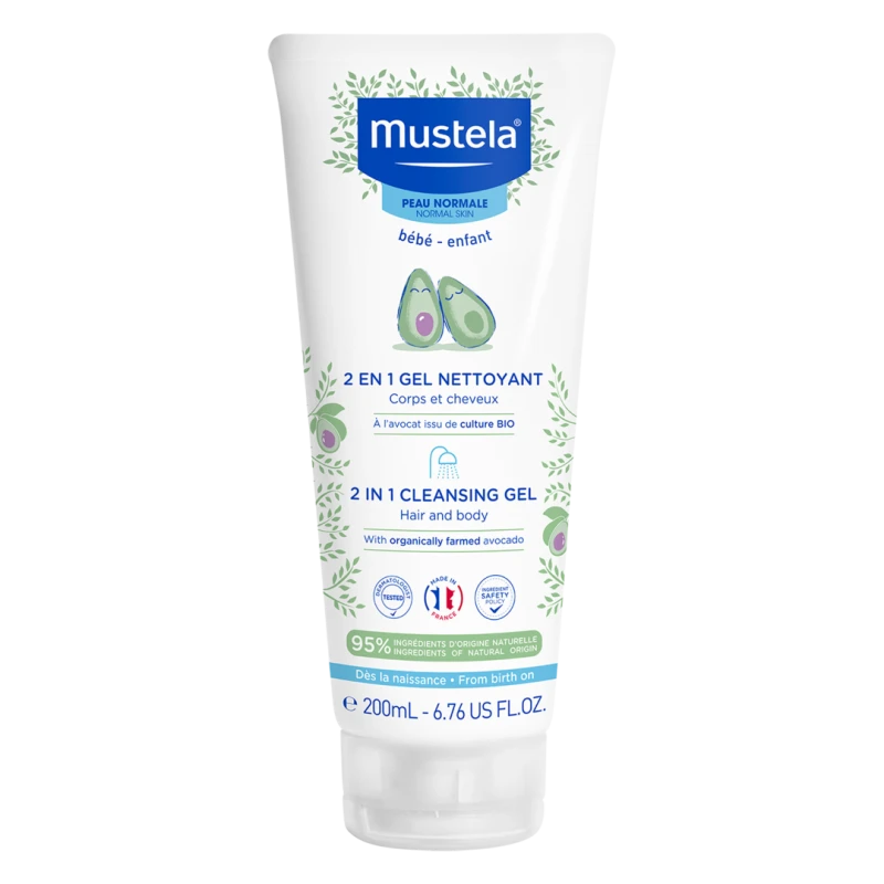 Image of Mustela Bebe cleansing gel for body and hair for children 200ml