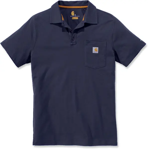 Image of Carhartt Force Delmont Pocket Polo Shirt, blue, Size L