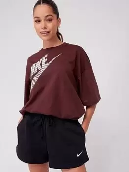 Image of Nike Womens Nsw Short Sleeve T-Shirt - CHARCOAL, Burgundy Size M Women