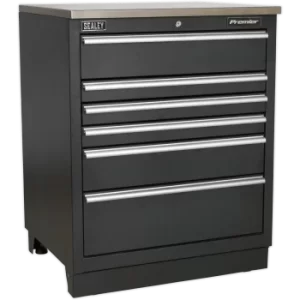 Image of Sealey Premier Heavy Duty Modular Floor Cabinet 6 Door MSS System Black