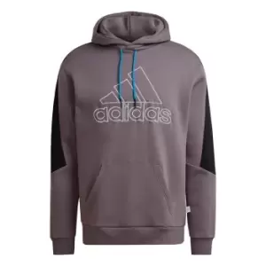 Image of adidas Future Icons Embroidered Badge of Sport Fleece Hoo - Trace Grey