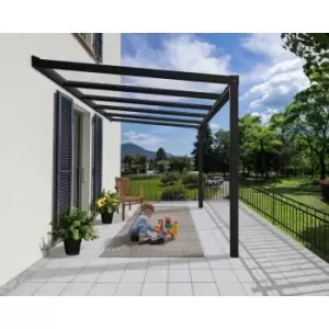 Image of Palram - Canopia Canopia by Palram Stockholm Patio Cover 3.4X3.7 Clear - Grey
